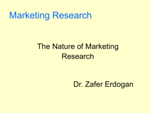Marketing Research The Nature of Marketing Research Dr. Zafer Erdogan