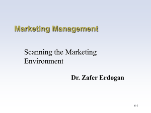 Marketing Management Scanning the Marketing Environment Dr. Zafer Erdogan