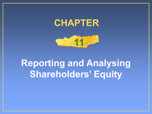 11 Reporting and Analysing Shareholders’ Equity CHAPTER