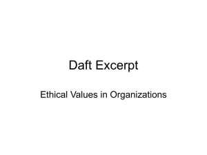 Daft Excerpt Ethical Values in Organizations