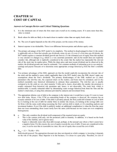 CHAPTER 14 COST OF CAPITAL
