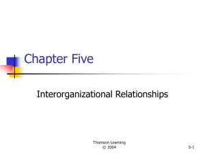 Chapter Five Interorganizational Relationships Thomson Learning © 2004