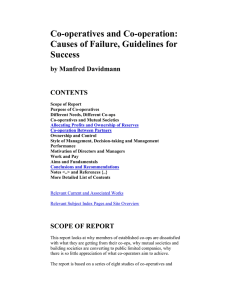 Co-operatives and Co-operation: Causes of Failure, Guidelines for Success by Manfred Davidmann