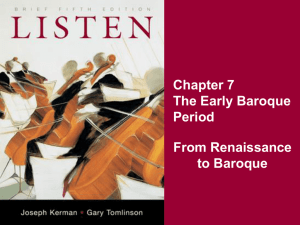 Chapter 7 The Early Baroque Period From Renaissance