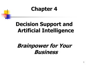 Brainpower for Your Business Chapter 4 Decision Support and
