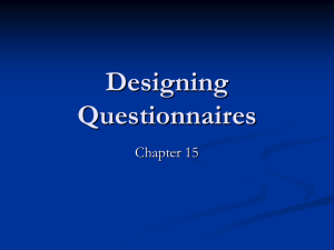 Designing Questionnaires Chapter 15