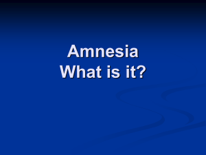 Amnesia What is it?