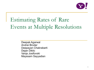 Estimating Rates of  Rare Events at Multiple Resolutions Deepak Agarwal Andrei Broder