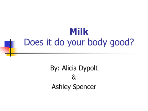 Milk Does it do your body good? By: Alicia Dypolt &amp;