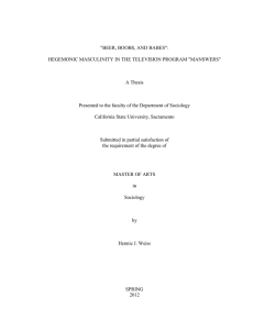 &#34;BEER, BOOBS, AND BABES&#34;: HEGEMONIC MASCULINITY IN THE TELEVISION PROGRAM &#34;MANSWERS&#34;