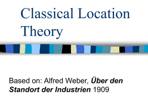 Classical Location Theory Über den Standort der Industrien