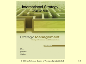 International Strategy Chapter Nine 9-1