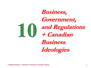 Business, Government, and Regulations + Canadian