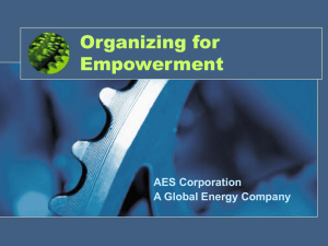 Organizing for Empowerment AES Corporation A Global Energy Company