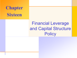 Chapter Sixteen Financial Leverage and Capital Structure