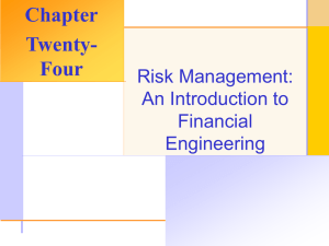 Chapter Twenty- Four Risk Management: