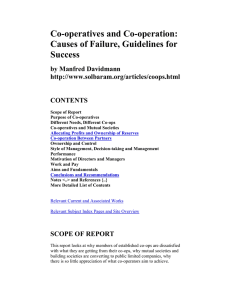 Co-operatives and Co-operation: Causes of Failure, Guidelines for Success by Manfred Davidmann