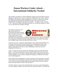 Zanon Workers Under Attack – International Solidarity Needed