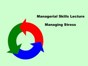 Managerial Skills Lecture Managing Stress