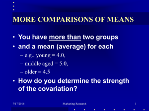 MORE COMPARISONS OF MEANS You have more than two groups