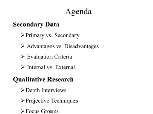 Agenda Secondary Data Qualitative Research