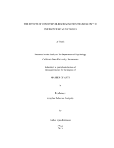 THE EFFECTS OF CONDITIONAL DISCRIMINATION TRAINING ON THE A Thesis