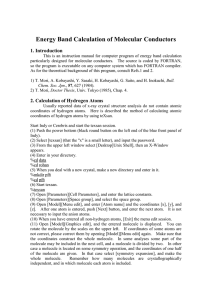 Energy Band Calculation of Molecular Conductors 1. Introduction