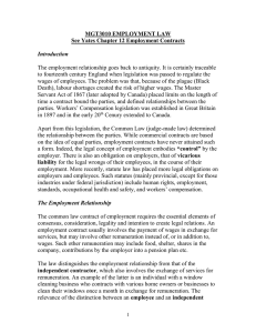 MGT3010 EMPLOYMENT LAW See Yates Chapter 12 Employment Contracts