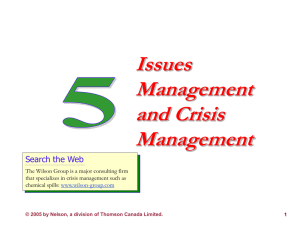 Issues Management and Crisis Search the Web