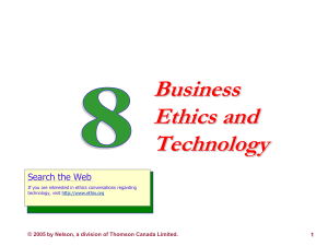 Business Ethics and Technology Search the Web