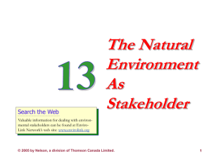 The Natural Environment As Stakeholder