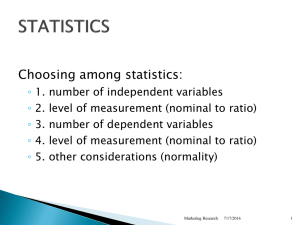 Choosing among statistics: