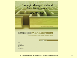 Strategic Management and Firm Performance Chapter Two