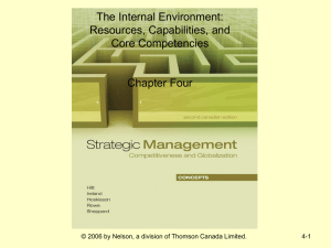 The Internal Environment: Resources, Capabilities, and Core Competencies Chapter Four