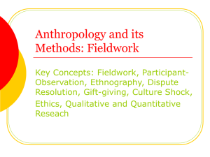 Anthropology and its Methods: Fieldwork
