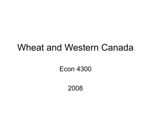 Wheat and Western Canada Econ 4300 2008
