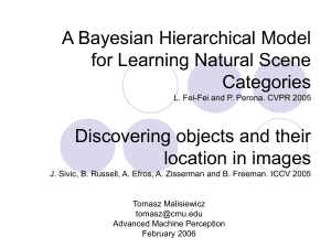 A Bayesian Hierarchical Model for Learning Natural Scene Categories Discovering objects and their