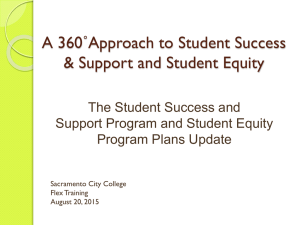 A 360˚Approach to Student Success &amp; Support and Student Equity