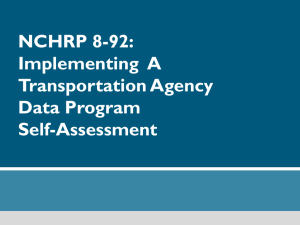 NCHRP 8-92: Implementing  A Transportation Agency Data Program
