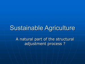 Sustainable Agriculture A natural part of the structural adjustment process ?