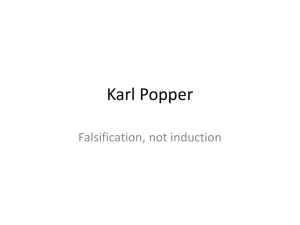 Karl Popper Falsification, not induction