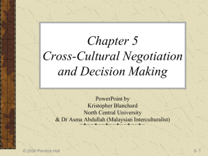 Chapter 5 Cross-Cultural Negotiation and Decision Making
