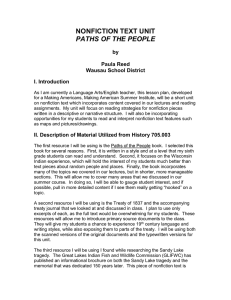 NONFICTION TEXT UNIT PATHS OF THE PEOPLE  by