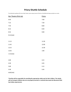 Priory Shuttle Schedule