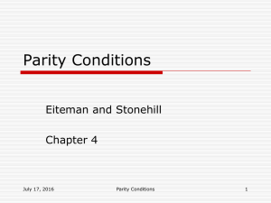Parity Conditions Eiteman and Stonehill Chapter 4 July 17, 2016