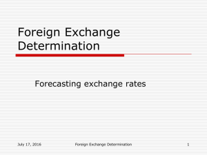 Foreign Exchange Determination Forecasting exchange rates July 17, 2016