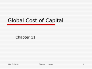 Global Cost of Capital Chapter 11 July 17, 2016 1