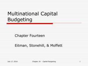 Multinational Capital Budgeting Chapter Fourteen Eitman, Stonehill, &amp; Moffett
