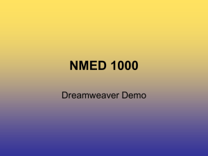 NMED 1000 Dreamweaver Demo