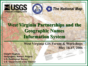 West Virginia Partnerships and the Geographic Names Information System